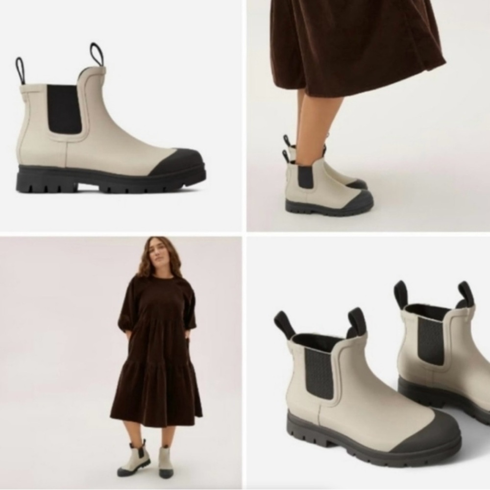 Everlane The Rain Boot Chelsea Chunky Rubber Ankle Rain Boots Sustainable, Sz 6 - Picture 2 of 14
